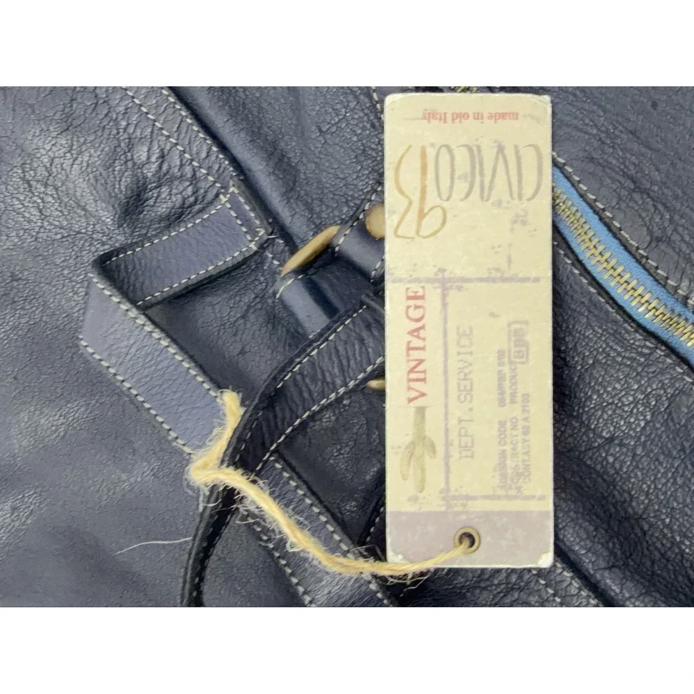 CIVICO 93 Vintage Leather Backpack 3420 Blue Made in Italy